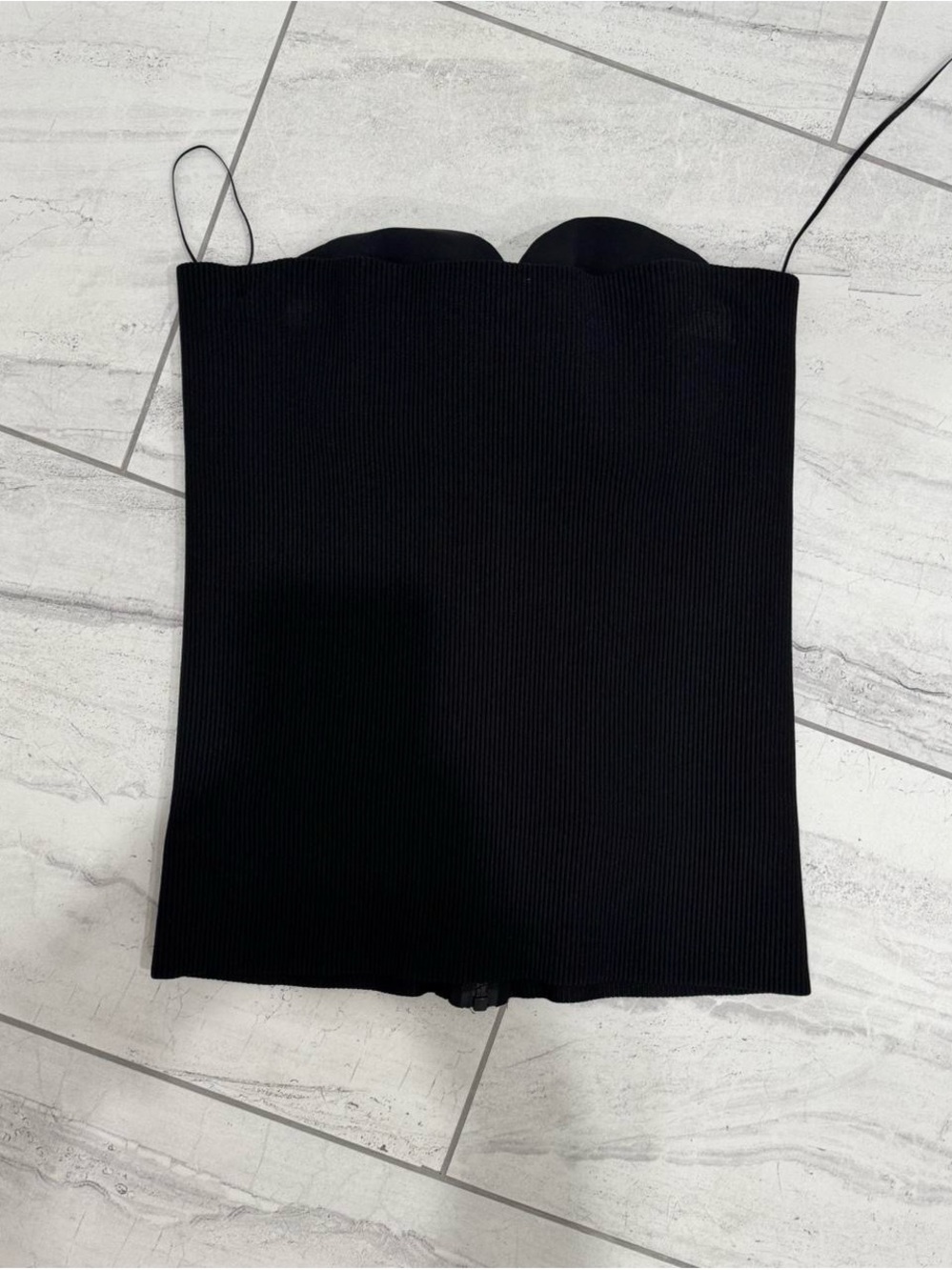 Burberry Black Ribbed Bustier Camisole